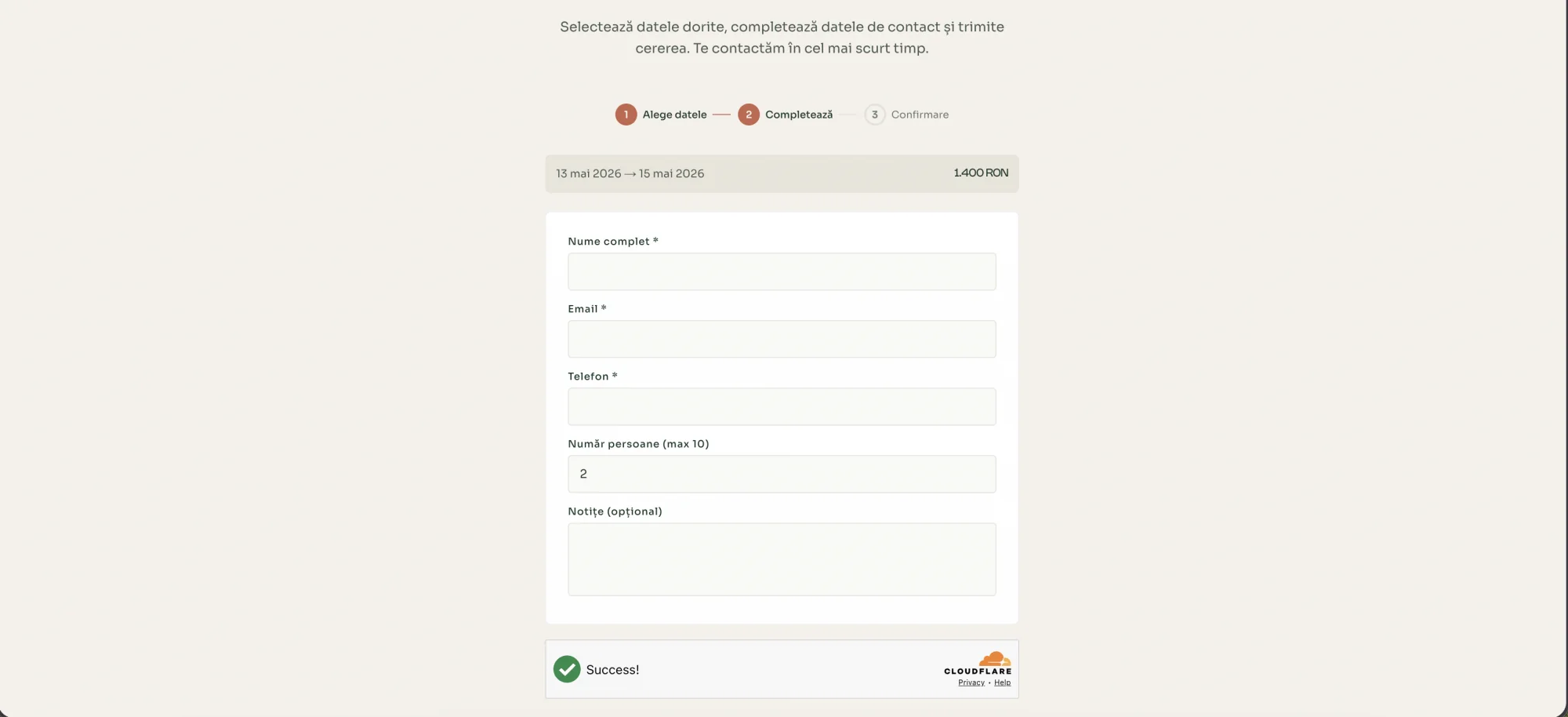 Formular date de contact