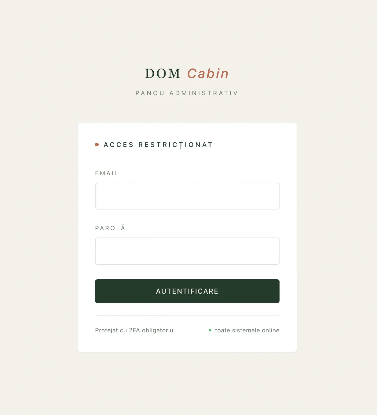 Pagina de login admin